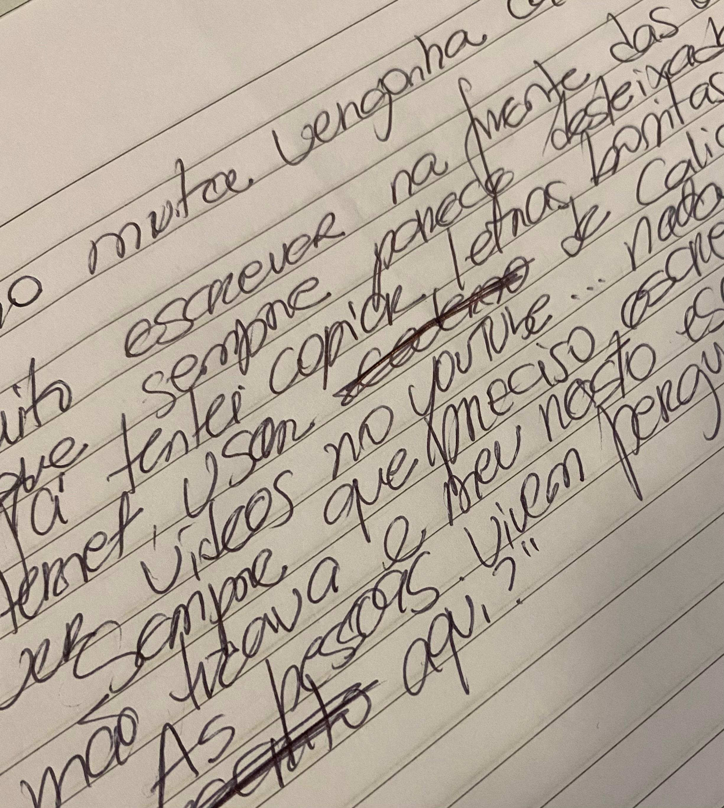 Exemplo de letra antes do método