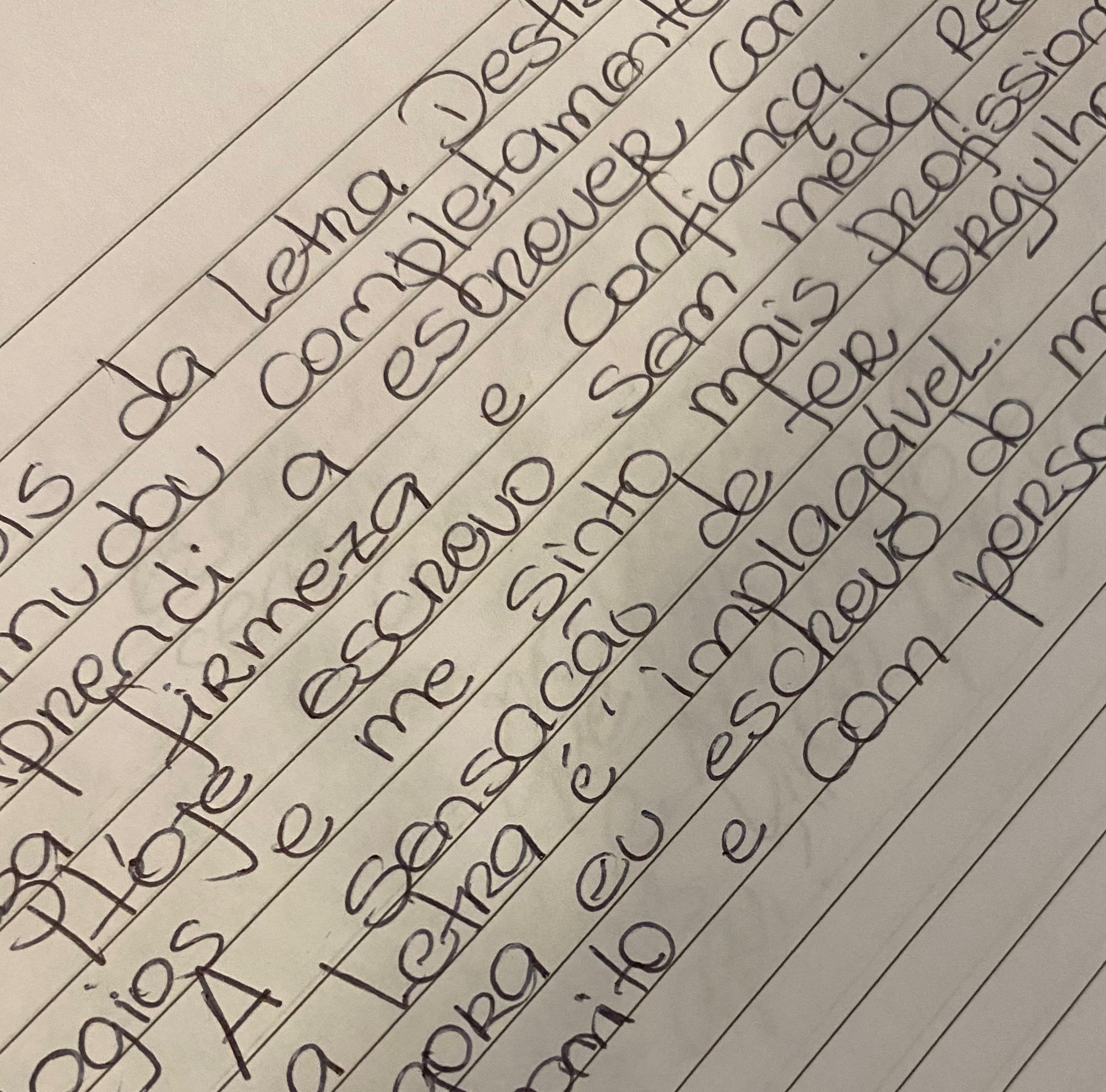 Exemplo de letra depois do método